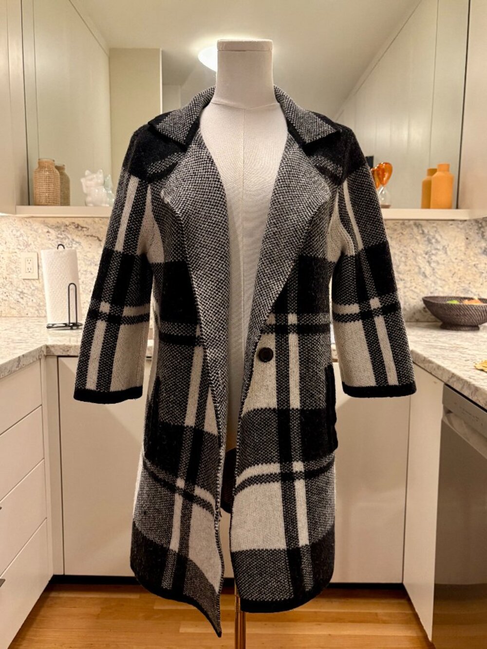 Pendleton 100% Merino Wool Block Plaid Coatigan Jacket M TC799